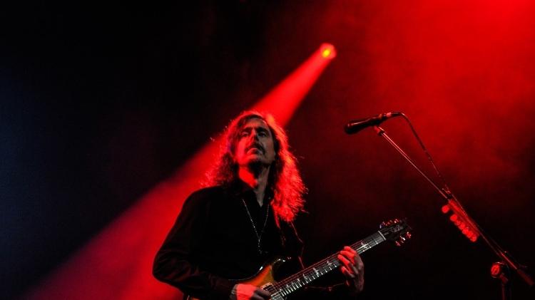 Mikael Akerfeldt, do Opeth, durante show no Espaço Unimed Mikael Akerfeldt, do Opeth, durante show no Espaço Unimed
