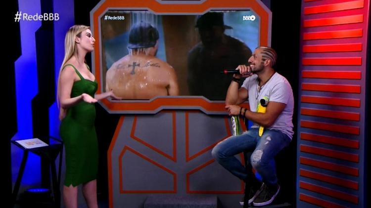 Kaysar e Apresentadora - Reprodução/Gshow - Reprodução/Gshow