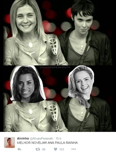 10.fev.2015 - Internauta cria meme e compara Ana Paula e Juliana a Nina e Carminha, de "Avenida Brasil" - Reprodução/Twitter