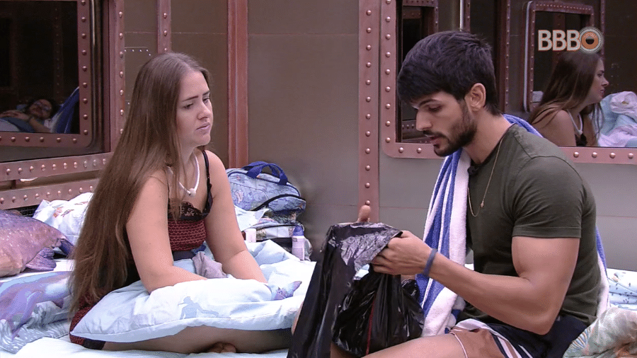 Lucas e Patrícia falam sobre o desempenho de Paula na prova do líder - Reprodução/Globosatplay