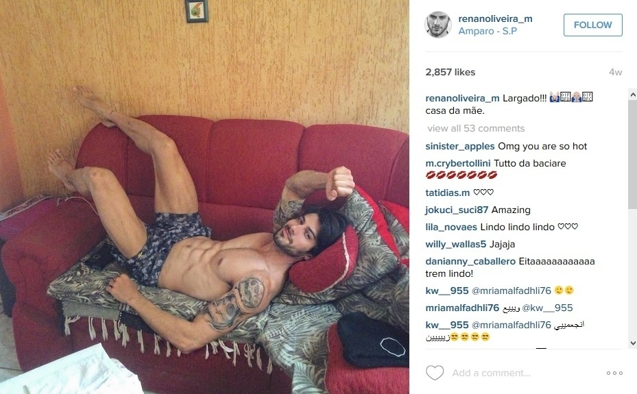 Modelo, Renan Oliveira tem 29 anos e é de Amparo (SP), mas mora na capital paulista. Ele está no BBB16 - Reprodução/Instagram/renanoliveira_bbb16_oficial