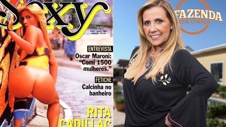 Montagem da Revista "Sexy" do participante Rita Cadillac de "A Fazenda 9" - Montagem/Sexy/Antonio Chahestian/Record TV