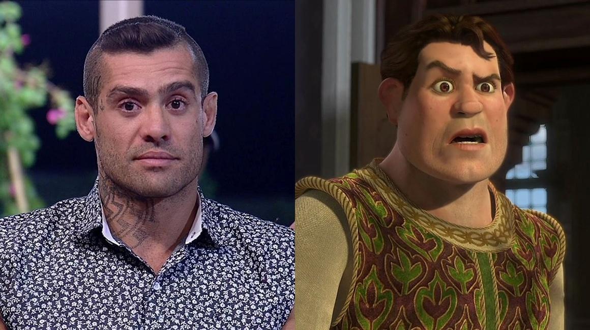 Yuri Fernandes foi comparado com Shrek "humano" - Montagem