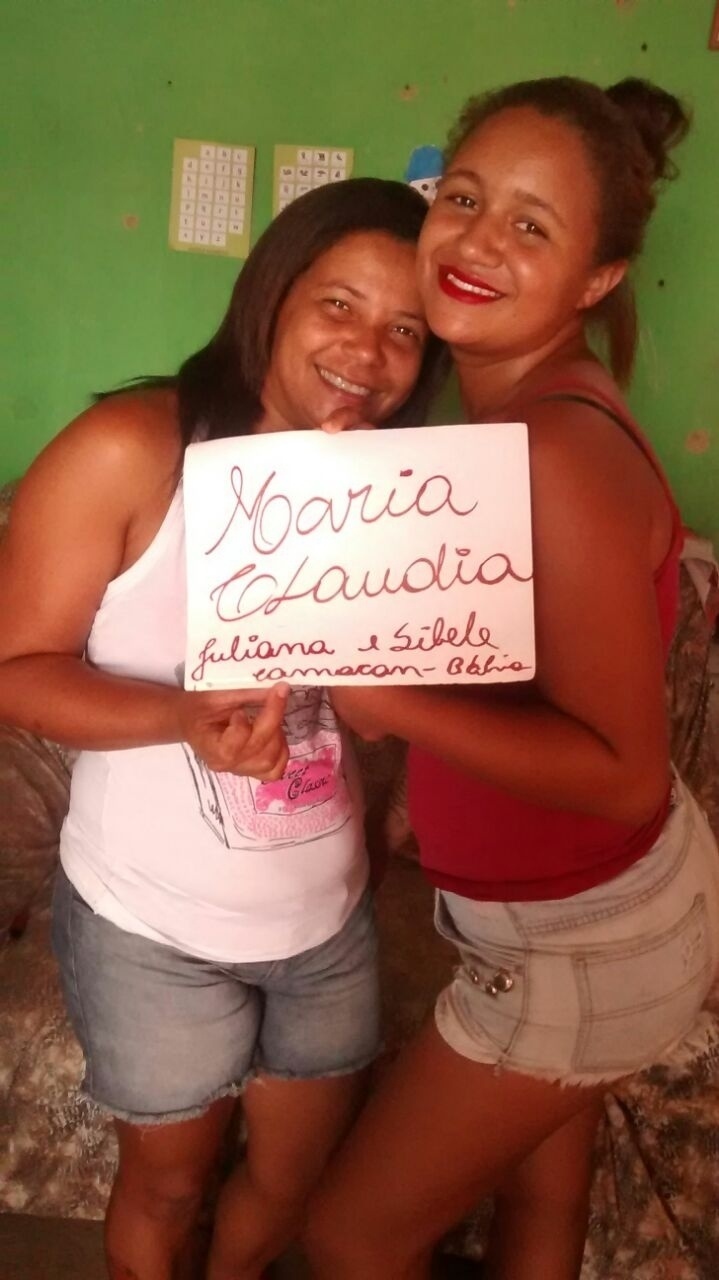 A Juliana e a Sibele, de Camacan (BA), querem que Maria Claudia ganhe o prêmio de R$ 1,5 milhão - Arquivo pessoal