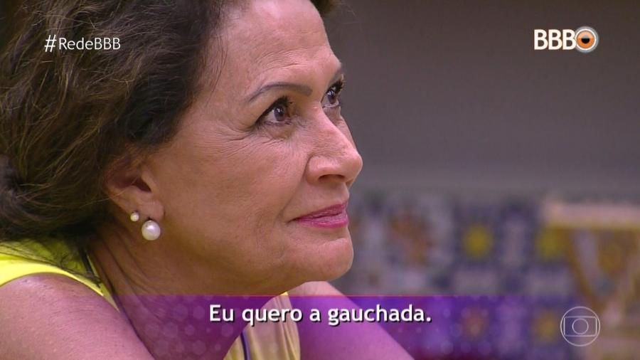 Ieda afirma que quer final apenas entre gaúchos - Reprodução/TV Globo