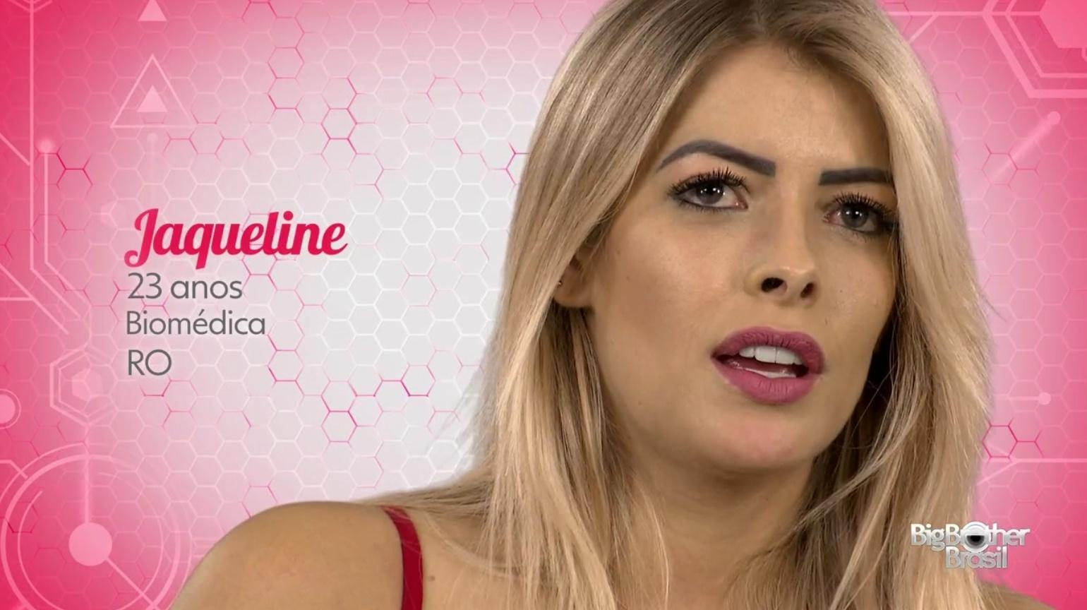 Jaqueline, participante do "BBB18 - Reprodução/TV Globo