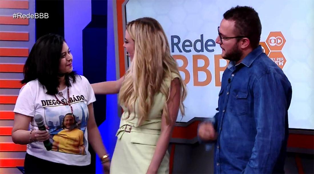 Diego conversa com a apresentadora Fernanda Keulla após eliminação - Reprodução/Gshow