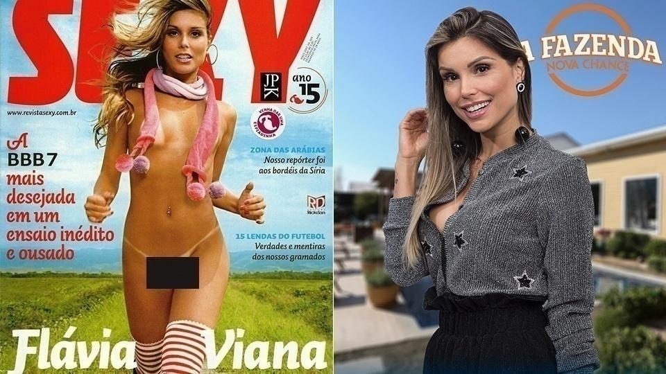 Montagem da Revista "Sexy" do participante Flávia Arruda de "A Fazenda 9" - Montagem/Sexy/Antonio Chahestian/Record TV