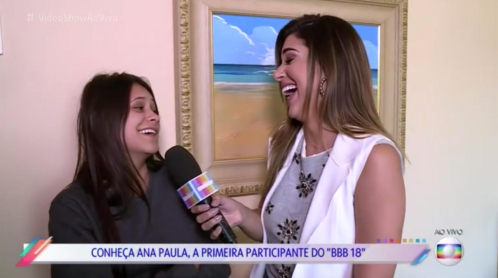 Vivian Amorim entrevista a sister Ana Paula, participante do "BBB18" - Reprodução/TV Globo