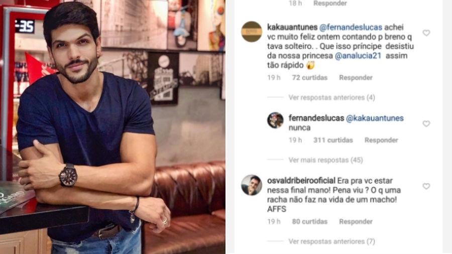 Lucas responde seguidor, dizendo que não desistiu da ex-noiva - Reprodução/Instagram