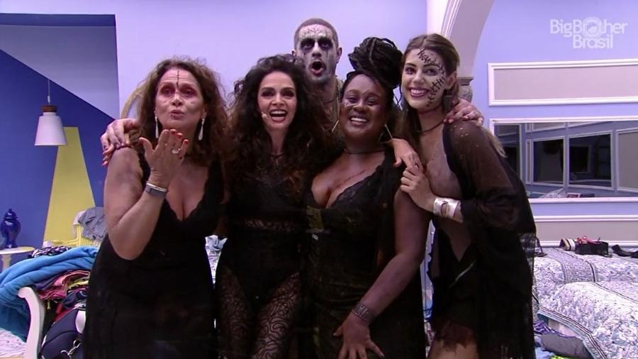 Brothers tiram foto com Claudia Ohana - Reprodução/TV Globo