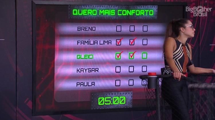 Placar prova - Reprodução/GloboPlay - Reprodução/GloboPlay