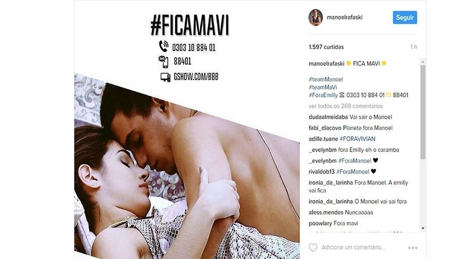 Campanha pede permanência do casal Vivian e Manoel - Reprodução