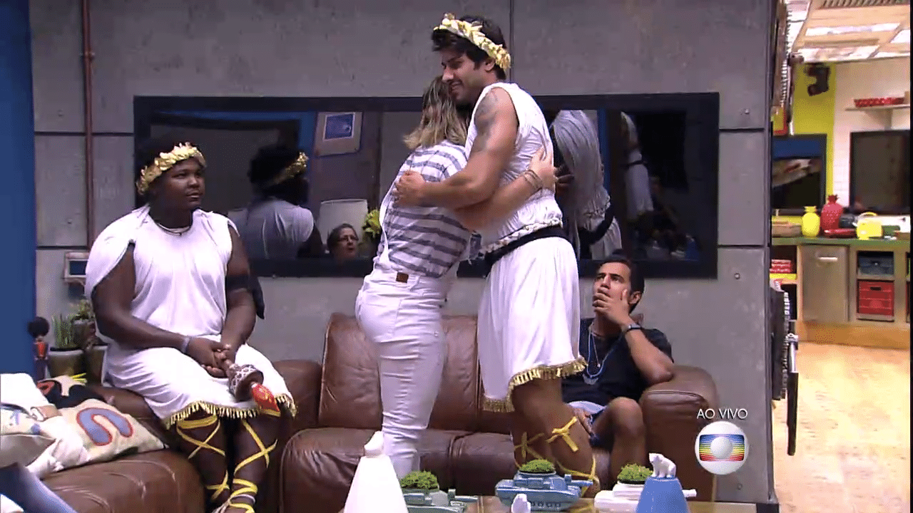 13.mar.2016 - Brothers se surpreendem com a volta de Renan na casa do "BBB16" - Reprodução/TV Globo