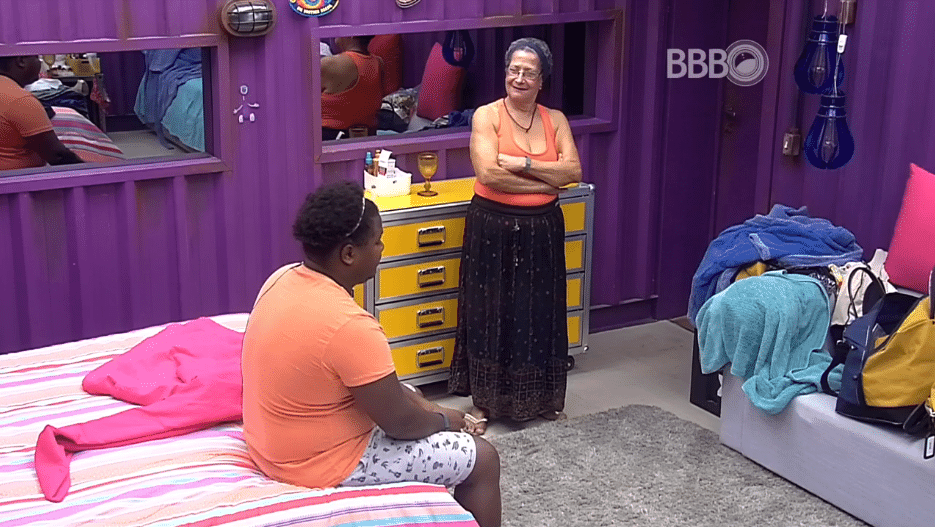 9.mar.2016 - No "BBB16", Geralda critica Renan: "Homem frouxo" - Reprodução/TV Globo