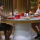 Viegas e Caruso participam do almoço do anjo - Reprodução/Gshow