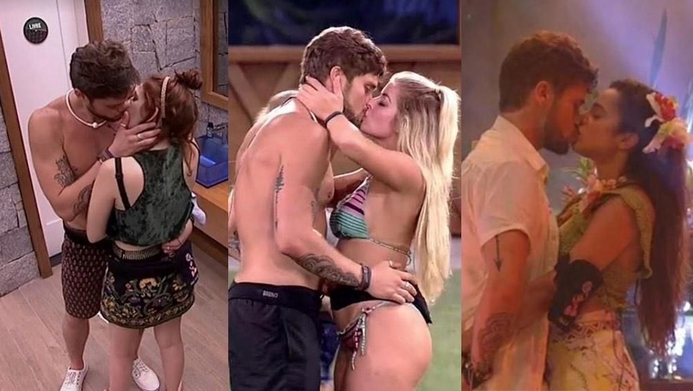 Breno e seus três relacionamentos dentro do "BBB18" - Montagem/GloboPlay