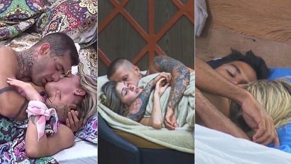 Os peões que esquentaram o edredom em "A Fazenda" - Montagem/Reprodução/Record