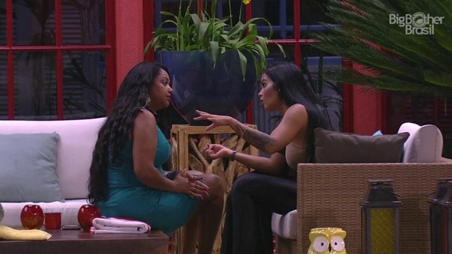 Elis e Mayara conversam sobre votos do paredão - Reprodução/TV Globo