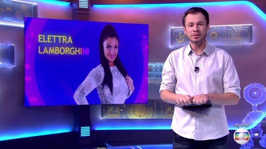 Tiago Leifert anuncia Elettra Lamborguini no "BBB17" - Reprodução/TVGlobo