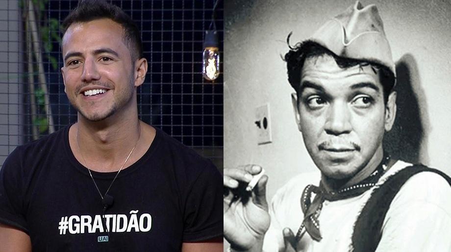 Matheus Lisboa, participante de "A Fazenda 9" e o ator mexicano Cantinflas - Montagem