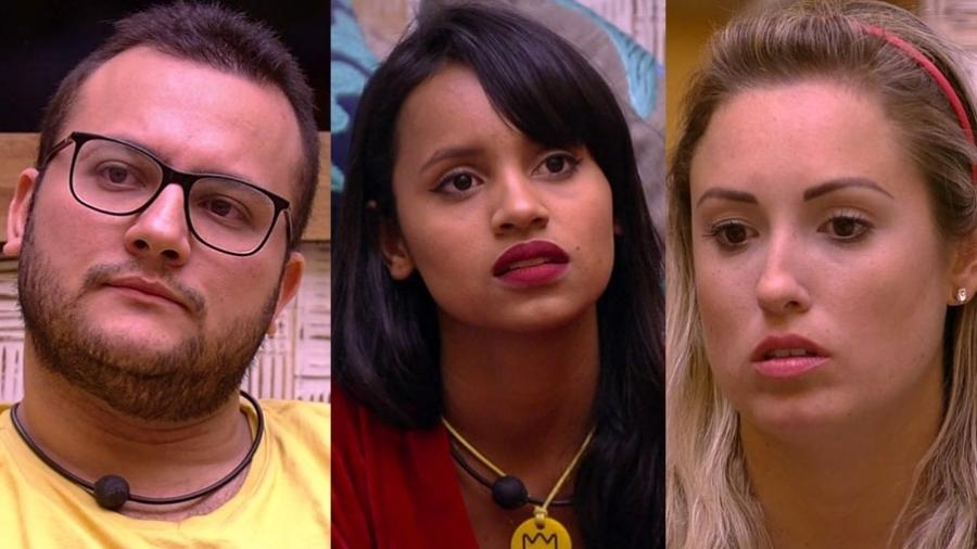 Diego, Gleici e Jéssica formam o oitavo paredão do "BBB18" - Reprodução/TvGlobo