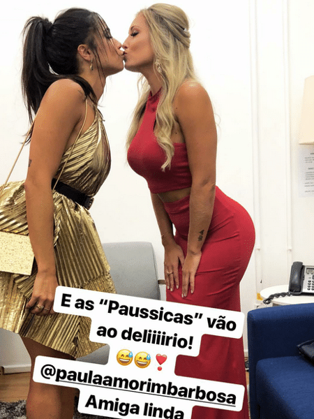 Paula e Jéssica dão selinho após o fim do "BBB18" - Reprodução/Instagram