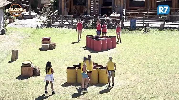Atividade "Farmpong" em "A Fazenda 9" - Reprodução/R7 - Reprodução/R7