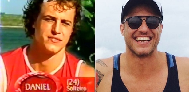 Daniel Manzieri em "Ilha da Sedução" (2002), reality do SBT, e em 2015 - Montagem/Reprodução/Facebook/Daniel Manzieri