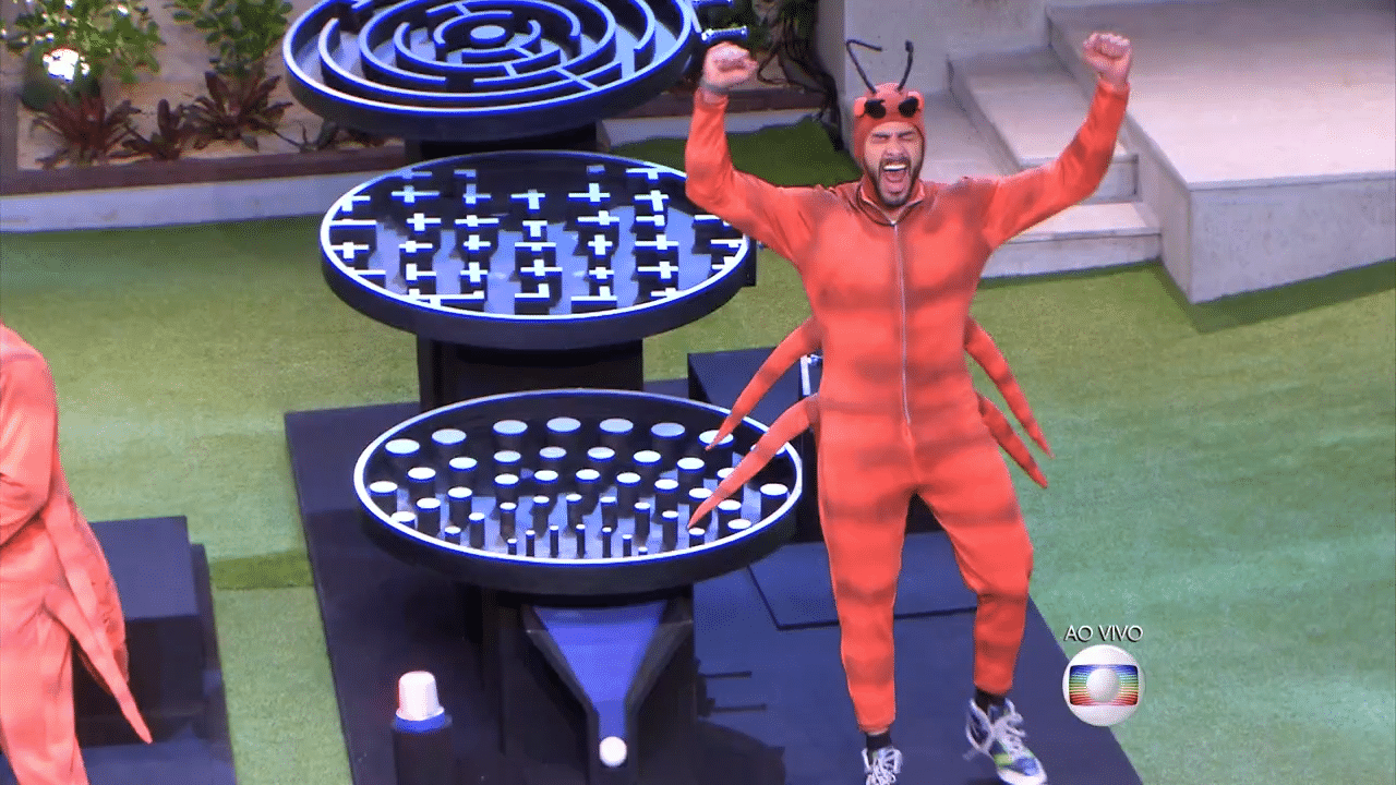3.mar.2016 - Renan vence sétima prova do líder no "BBB16" - Reprodução/TV Globo