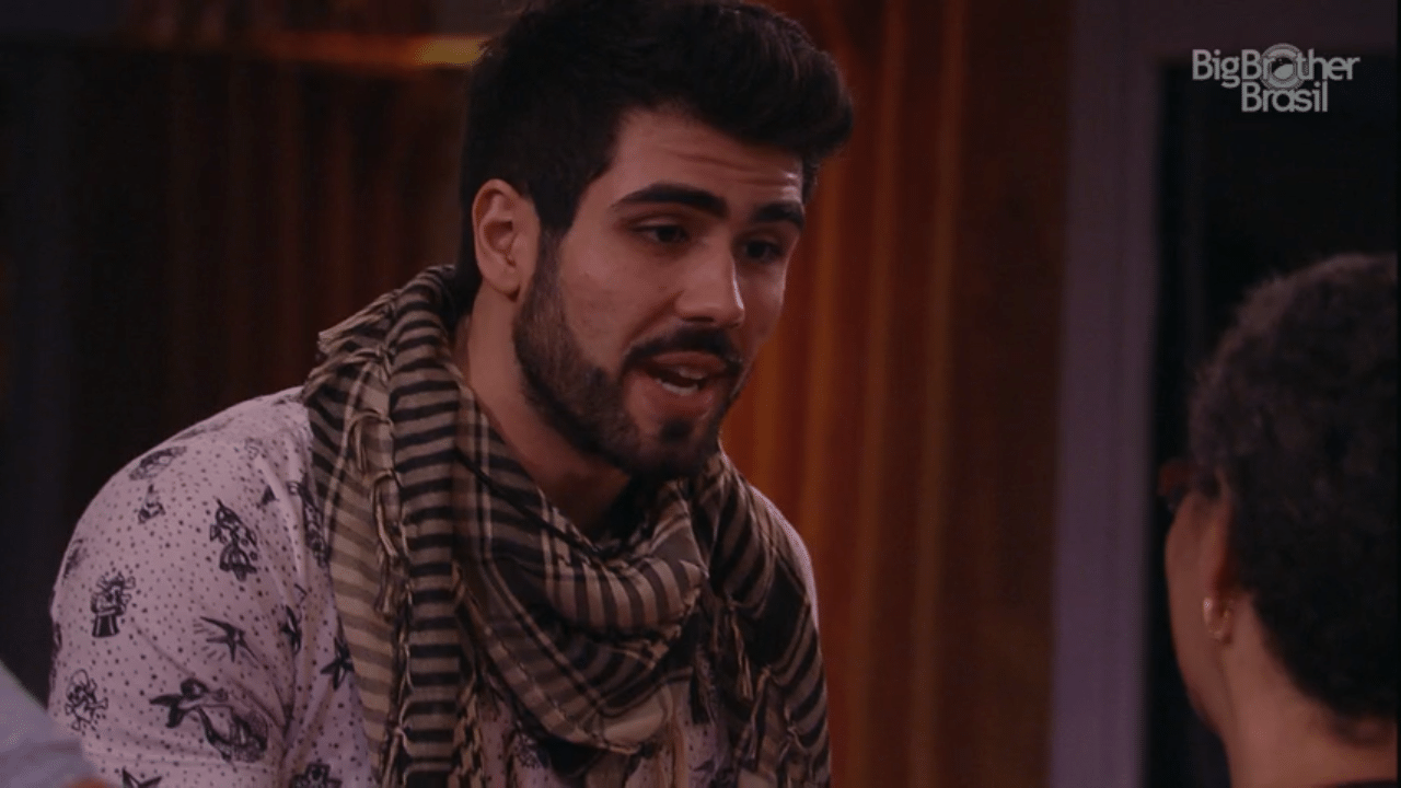 19.mar.2016 - Brothers recebem visita de ator libanês.  "Eu tenho uma missão na casa, mas não posso falar [qual é]" - Reprodução/TV Globo