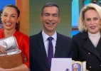 Patrícia Poeta, César Tralli e Ana Maria Braga em despedida do âncora do Jornal Hoje nesta quinta-feira (30)