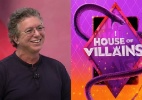 Conheça o reality Casa dos Vilões, cotado para entrar no SBT com a chegada de Boninho - Montagem de fotos de Boninho sorrindo e logo do House of Villains