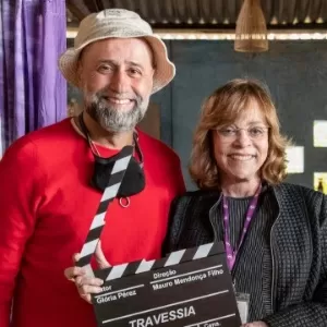 O diretor Mauro Mendonça Filho e a autora Gloria Perez