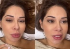Montagem de duas fotos de Maíra Cardi falando, em close, de cabelo solto