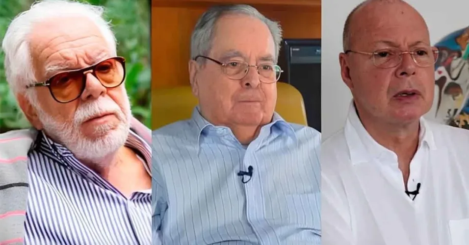 Montagem do NaTelinha com Manoel Carlos, Benedito Ruy Barbosa e Gilberto Braga