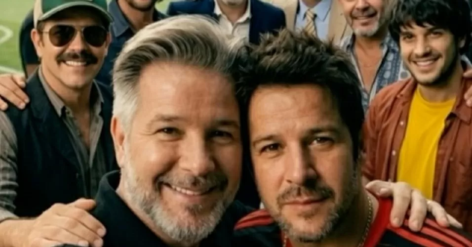 Murilo Benício ao lado dos seus personagens