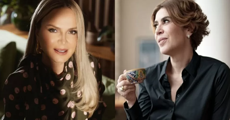Montagem de fotos de Eliana e Maria Clara Gueiros