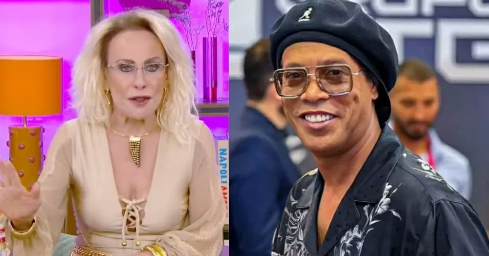 Ana Maria Braga e Ronaldinho Gaúcho em foto montagem