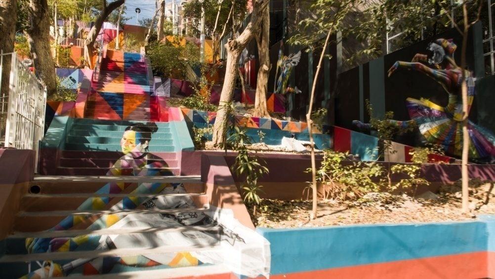 Grafites de Kobra em SP - Escadaria das Bailarinas - Divulgação