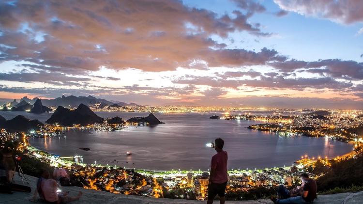 Vista do Parque da Cidade, em Niterói, ao anoitecer - Prefeitura de Niterói / Divulgação - Prefeitura de Niterói / Divulgação
