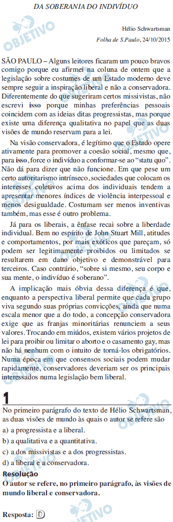 UOL Vestibular Correção