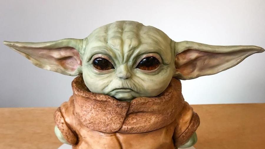 Bolo do "Bebê Yoda", criado pela confeiteira Natalie Sideserf  - Instagram/sideserfcakes