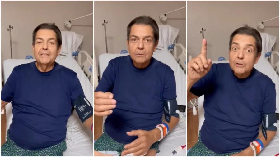 Na semana passada, Faustão gravou vídeo no hospital falando sobre seu estado de saúde