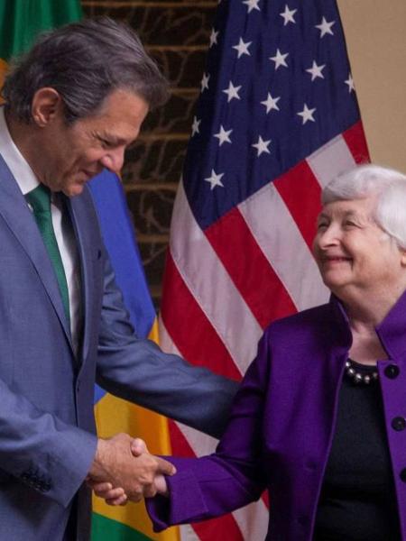 Secretária do Tesouro dos Estados Unidos, Janet Yellen, se reuniu com o ministro Fernando Haddad (Fazenda) no Rio de Janeiro