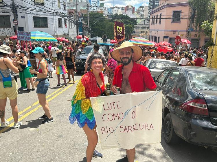 Nina Neves e Victor Próspero celebram proximidade do coletivo "Salve o Saracura" junto a comunidade do Bixiga