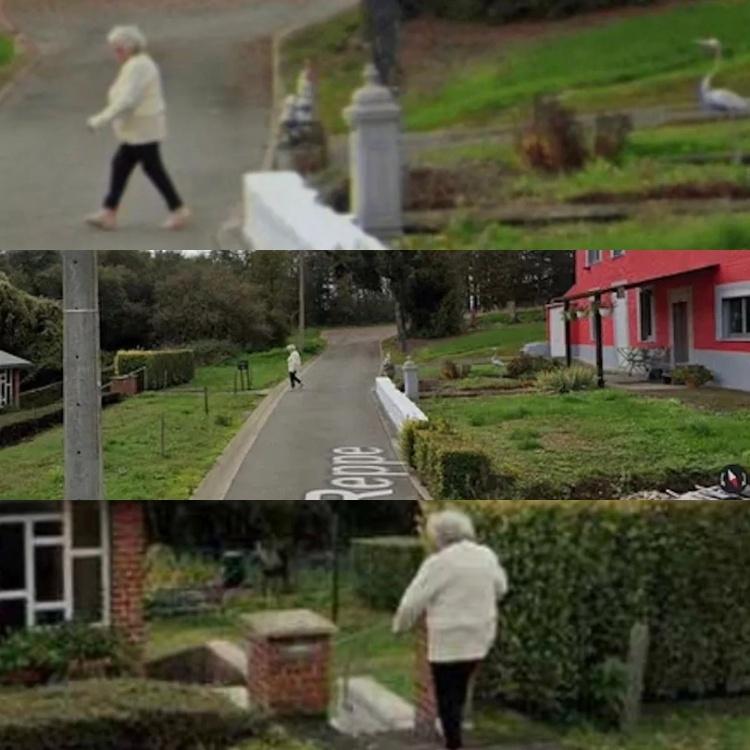 Coincidentemente, fotos do Google Street View registraram o trajeto exato de Paulette saindo de casa para a residência do vizinho