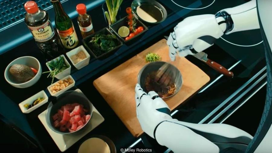 Robôs treinados por chefs profissionais podem replicar receitas de uma enorme biblioteca - Moley Robotics