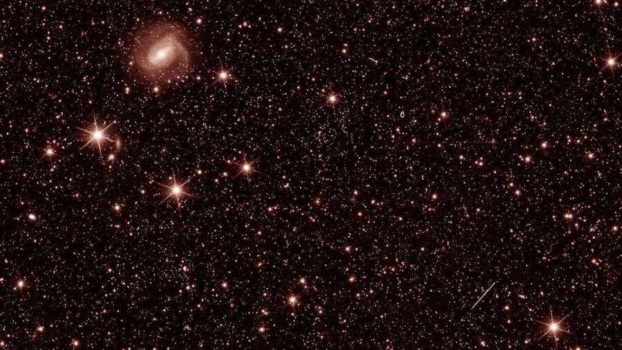 Primeira imagem de teste feita pelo Telescópio Espacial Euclid, que estuda matéria e energia escura; a previsão é que ele esteja em pleno funcionamento em dois meses - AFP/ESA/Euclid/Consórcio Euclid/Nasa