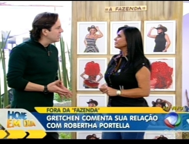 Gretchen conversa com Celso Zucatelli no "Hoje em Dia" (9/7/12)